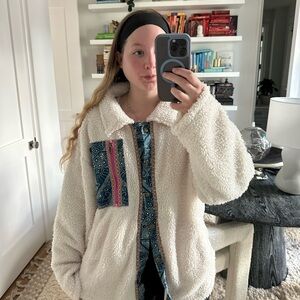We the free Cozy White Sherpa Jacket